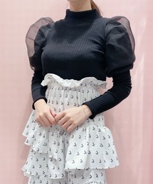 lilLilly | ボリュームパフスリーブリブニット(ニット/セーター)