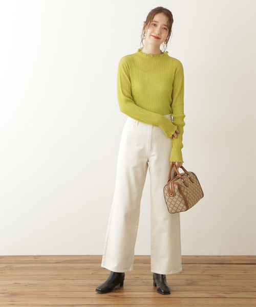 N.（N. Natural Beauty Basic）（エヌエヌナチュラルビューティーベーシック）の「【S Size Line】◆スタンダードワイドデニムパンツ（デニムパンツ・レディース・インディゴブルー/ナチュラル/ワンウォッシュ・SMALL/MEDIUM）」の4枚目の写真