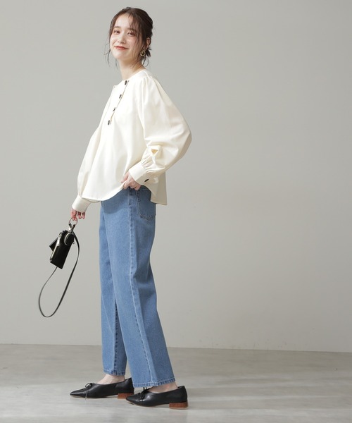 N.（N. Natural Beauty Basic）（エヌエヌナチュラルビューティーベーシック）の「【S Size Line】◆スタンダードワイドデニムパンツ（デニムパンツ・レディース・インディゴブルー/ナチュラル/ワンウォッシュ・SMALL/MEDIUM）」の8枚目の写真