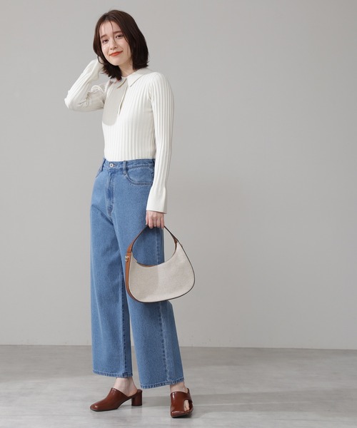 N.（N. Natural Beauty Basic）（エヌエヌナチュラルビューティーベーシック）の「【S Size Line】◆スタンダードワイドデニムパンツ（デニムパンツ・レディース・インディゴブルー/ナチュラル/ワンウォッシュ・SMALL/MEDIUM）」の20枚目の写真