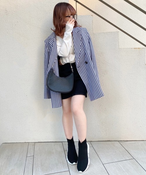 one after another NICE CLAUP(ワンアフターアナザーナイスクラップ)の「スニーカーソールショートブーツ(ブーツ・レディース・ブラック/アイボリー・SMALL/MEDIUM/LARGE)」の3枚目の写真