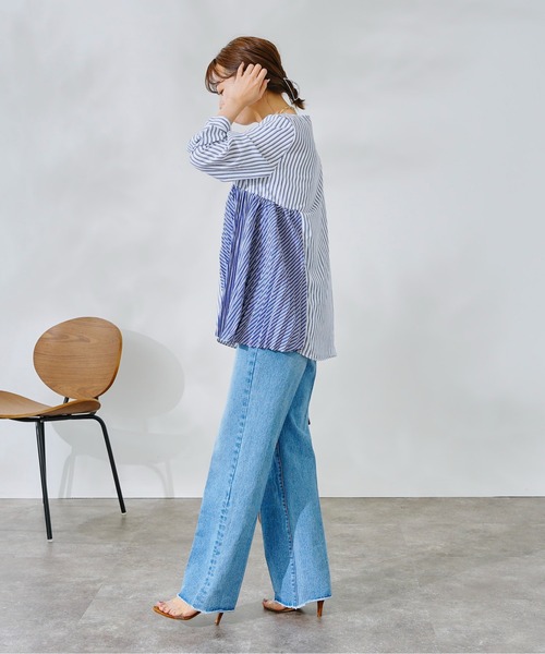 DouDou(ドゥドゥ)の「【WEB限定】プリーツブラウス×ニットベストセット(シャツ/ブラウス・レディース・ブラック/ベージュ/ブルー・FREE)」の13枚目の写真