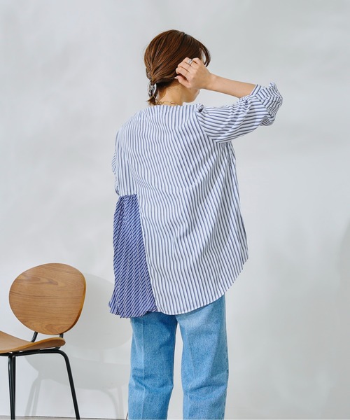 DouDou(ドゥドゥ)の「【WEB限定】プリーツブラウス×ニットベストセット(シャツ/ブラウス・レディース・ブラック/ベージュ/ブルー・FREE)」の20枚目の写真