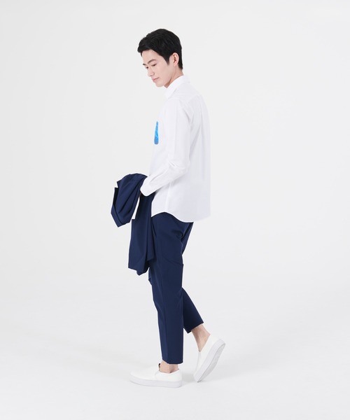 Blue Standard (ブルースタンダード)の「【BLUE STANDARD/ブルースタンダード】ラクケア 別布ポケット切替シャツ ブロードチェック ボタンダウン シャツ(シャツ/ブラウス・メンズ・ホワイト/グレー/オフホワイト/ブルー・MEDIUM/LARGE/X-LARGE)」の6枚目の写真