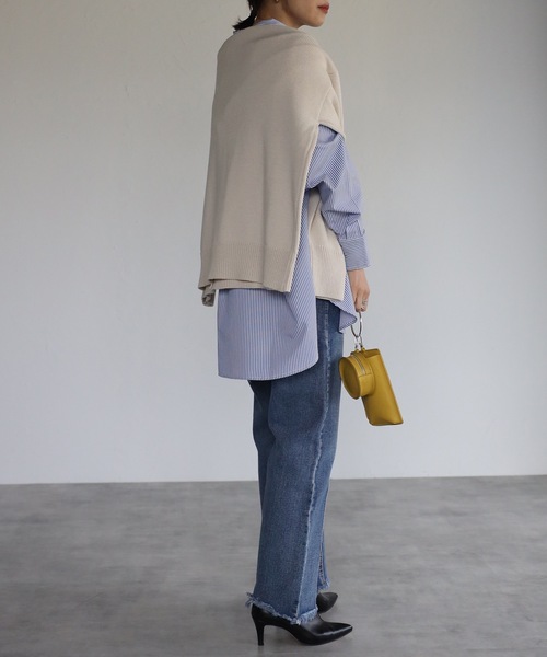 ap retro（アプレトロ）の「【ap retro】ストライプオーバーサイズシャツ（シャツ/ブラウス・レディース・グリーン/ネイビー/レッド・FREE）」の13枚目の写真