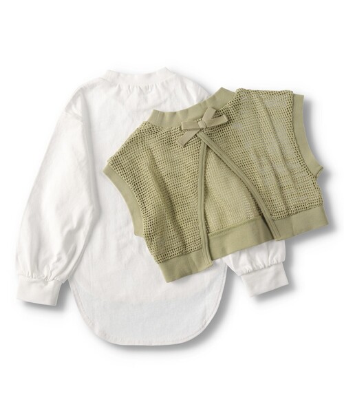 BRANSHES(ブランシェス)の「【セット商品】長袖Tシャツ×ベスト ロンT(Tシャツ/カットソー・キッズ・ブラック/ベージュ・100/110/120/130/140/150)」の5枚目の写真