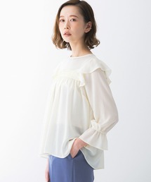『WEB限定』シアー楊柳ラッフルブラウス