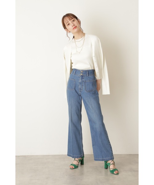 JILL STUART(ジルスチュアート)の「◆ナターシャリブニット(ニット/セーター・レディース・ホワイト/ネイビー/ピンク/グリーン・FREE)」の5枚目の写真