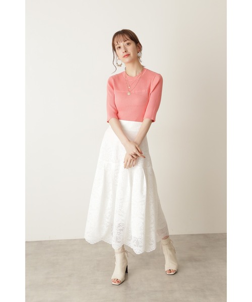 JILL STUART(ジルスチュアート)の「◆ナターシャリブニット(ニット/セーター・レディース・ホワイト/ネイビー/ピンク/グリーン・FREE)」の6枚目の写真