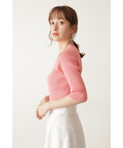 JILL STUART(ジルスチュアート)の「◆ナターシャリブニット(ニット/セーター・レディース・ホワイト/ネイビー/ピンク/グリーン・FREE)」の7枚目の写真