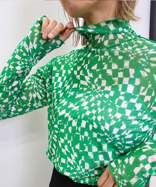 MLI'A（エムリア）の「チュールシアー／長袖トップス（Tシャツ/カットソー・レディース・オフホワイト/グリーン/イエロー/サックスブルー/ブラック/パープル系1/グリーン系/その他4・M）」の4枚目の写真