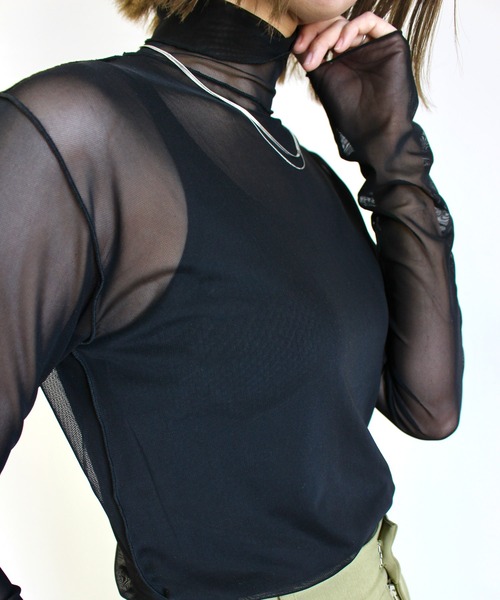 MLI'A（エムリア）の「チュールシアー／長袖トップス（Tシャツ/カットソー・レディース・オフホワイト/グリーン/イエロー/サックスブルー/ブラック/パープル系1/グリーン系/その他4・M）」の20枚目の写真