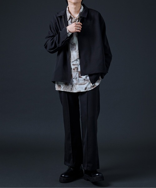 Ellno Loset(エルノロゼット)の「フラシデザインブルゾン(ブルゾン・メンズ・チャコールグレー/ブラック・MEDIUM/LARGE)」の8枚目の写真