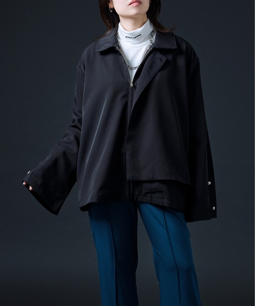 Ellno Loset(エルノロゼット)の「フラシデザインブルゾン(ブルゾン・メンズ・チャコールグレー/ブラック・MEDIUM/LARGE)」の12枚目の写真