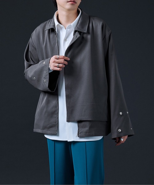 Ellno Loset(エルノロゼット)の「フラシデザインブルゾン(ブルゾン・メンズ・チャコールグレー/ブラック・MEDIUM/LARGE)」の19枚目の写真