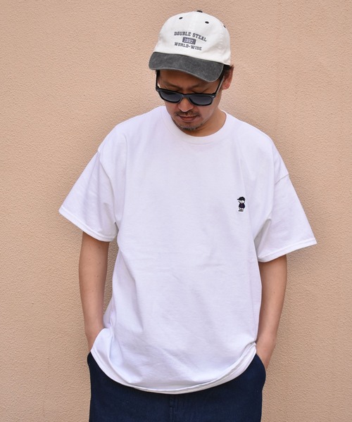 DOUBLE STEAL(ダブルスティール)の「Mini Doubz 半袖Tシャツ(Tシャツ/カットソー・メンズ・ホワイト/ブラック/カーキ/ライトグリーン/アッシュ・MEDIUM/LARGE/X-LARGE)」の3枚目の写真