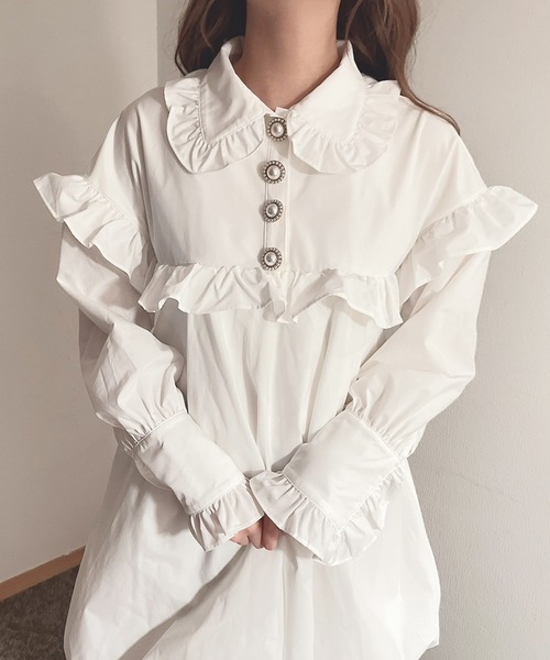 Swankiss(スワンキス)の「SX girly shirts O/P(ワンピース・レディース・ホワイト/ブラック/ピンク/イエロー・FREE)」の9枚目の写真