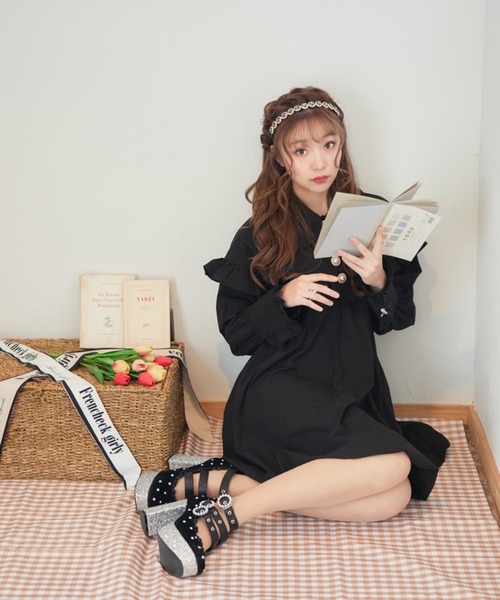 Swankiss(スワンキス)の「SX girly shirts O/P(ワンピース・レディース・ホワイト/ブラック/ピンク/イエロー・FREE)」の13枚目の写真