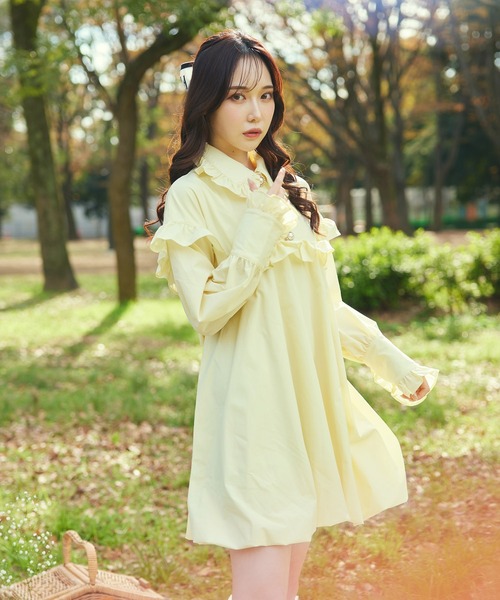 Swankiss(スワンキス)の「SX girly shirts O/P(ワンピース・レディース・ホワイト/ブラック/ピンク/イエロー・FREE)」の19枚目の写真