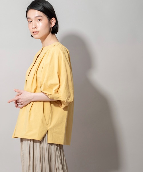 Munich(ミューニック)の「オーガニックコットンパフスリーブブラウス(シャツ/ブラウス・レディース・ホワイト/ブラック/イエロー・FREE)」の9枚目の写真