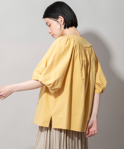 Munich(ミューニック)の「オーガニックコットンパフスリーブブラウス(シャツ/ブラウス・レディース・ホワイト/ブラック/イエロー・FREE)」の10枚目の写真