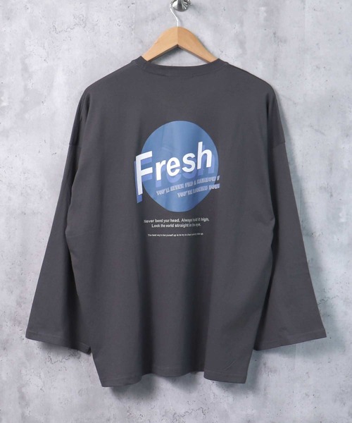 THE CASUAL（カジュアル）の「プリントデザイン BIG Tシャツ（Tシャツ/カットソー・メンズ・ホワイト/ミント/グレー系/ラベンダー/ベージュ/ホワイト系/グリーン/ネイビー系/ブルー/ブラック系/ブラック/グリーン系/ホワイト系1/杢グレー/チャコール/ネイビー/ベージュ系/モカ・XL/M/L）」の8枚目の写真