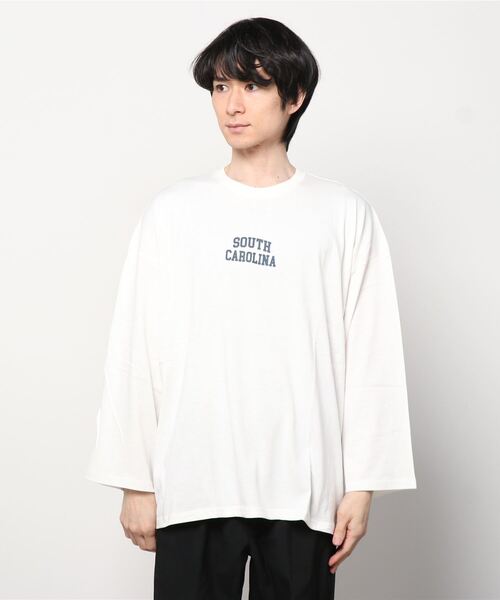 THE CASUAL（カジュアル）の「プリントデザイン BIG Tシャツ（Tシャツ/カットソー・メンズ・ホワイト/ミント/グレー系/ラベンダー/ベージュ/ホワイト系/グリーン/ネイビー系/ブルー/ブラック系/ブラック/グリーン系/ホワイト系1/杢グレー/チャコール/ネイビー/ベージュ系/モカ・XL/M/L）」の20枚目の写真