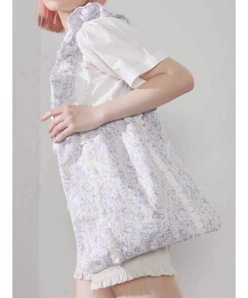 merry jenny（メリージェニー）の「くしゅくしゅflowerトート（トートバッグ・レディース・パープル/ブルー・FREE）」の4枚目の写真