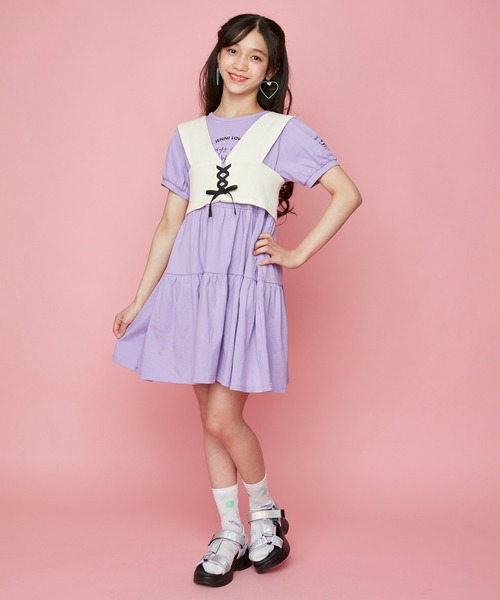 JENNI love（ジェニィラブ）の「オーロラテープスポサン（サンダル・キッズ・ブラック/ラベンダー・22cm/23cm/24cm/21cm）」の8枚目の写真