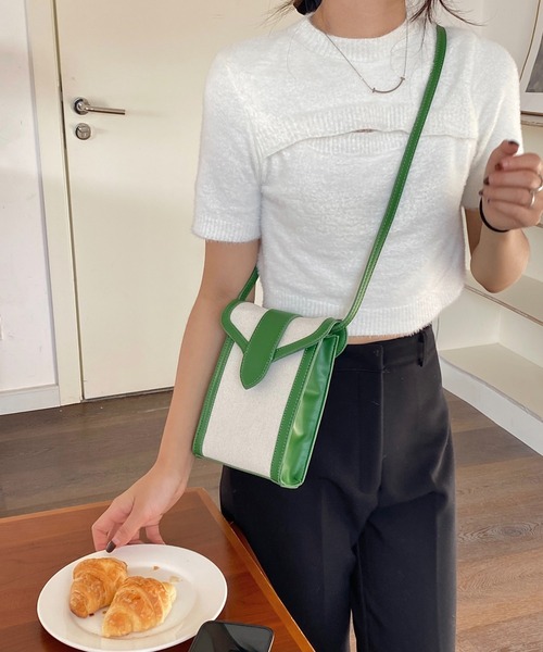 sakishimatokyo（サキシマトーキョー）の「キャンバスポシェット（ショルダーバッグ・レディース・ブラック/グリーン/ブラウン・FREE）」の7枚目の写真