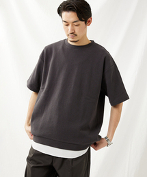 【カットソー+タンクトップの2点セット】Wフェイスワッフルレイヤード カットソー