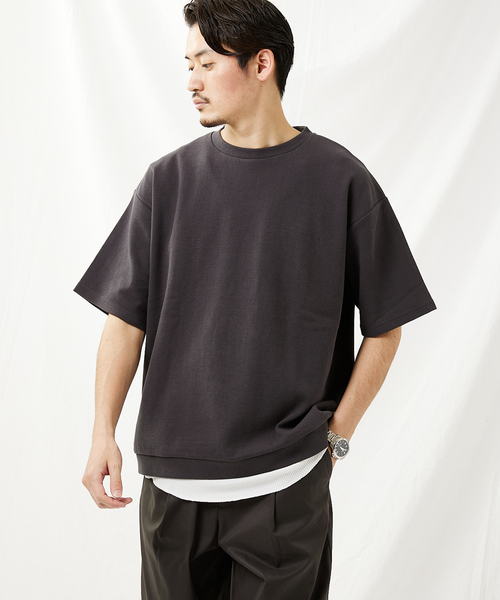 JOURNAL STANDARD(ジャーナルスタンダード)の「【カットソー+タンクトップの2点セット】Wフェイスワッフルレイヤード カットソー(Tシャツ/カットソー・メンズ・ベージュ/ライトグリーン/クリアブルー/ブラック系その他・SMALL/MEDIUM/LARGE)」の8枚目の写真
