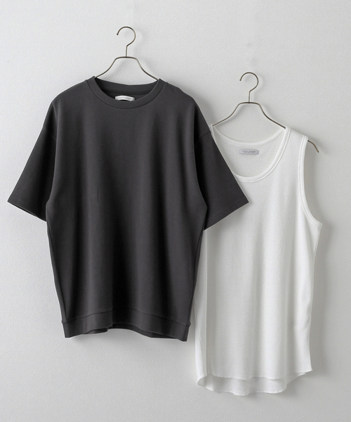 JOURNAL STANDARD(ジャーナルスタンダード)の「【カットソー+タンクトップの2点セット】Wフェイスワッフルレイヤード カットソー(Tシャツ/カットソー・メンズ・ベージュ/ライトグリーン/クリアブルー/ブラック系その他・SMALL/MEDIUM/LARGE)」の11枚目の写真