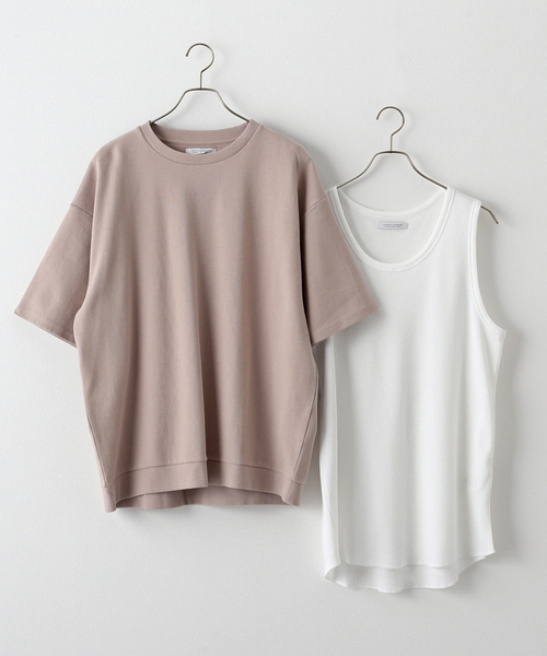 JOURNAL STANDARD(ジャーナルスタンダード)の「【カットソー+タンクトップの2点セット】Wフェイスワッフルレイヤード カットソー(Tシャツ/カットソー・メンズ・ベージュ/ライトグリーン/クリアブルー/ブラック系その他・SMALL/MEDIUM/LARGE)」の15枚目の写真