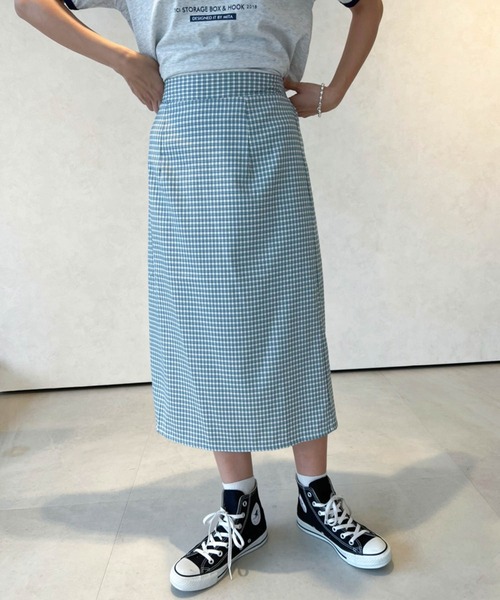lala Born（ララボーン）の「ミドル丈チェックスカート（スカート・レディース・ブラック/グリーン/ピンク/ブルー・FREE）」の3枚目の写真