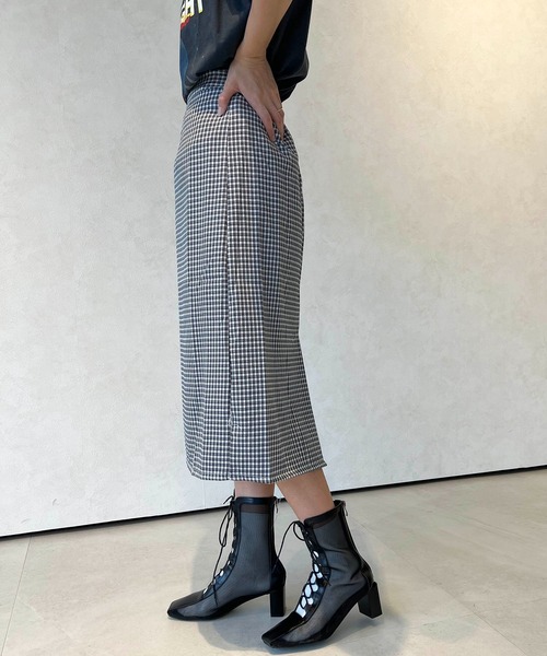 lala Born（ララボーン）の「ミドル丈チェックスカート（スカート・レディース・ブラック/グリーン/ピンク/ブルー・FREE）」の6枚目の写真