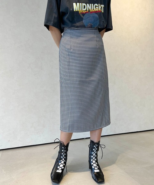 lala Born（ララボーン）の「ミドル丈チェックスカート（スカート・レディース・ブラック/グリーン/ピンク/ブルー・FREE）」の7枚目の写真