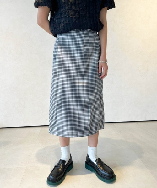 lala Born（ララボーン）の「ミドル丈チェックスカート（スカート・レディース・ブラック/グリーン/ピンク/ブルー・FREE）」の18枚目の写真
