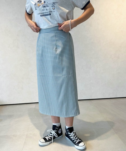 lala Born（ララボーン）の「ミドル丈チェックスカート（スカート・レディース・ブラック/グリーン/ピンク/ブルー・FREE）」の10枚目の写真
