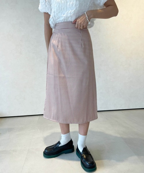 lala Born（ララボーン）の「ミドル丈チェックスカート（スカート・レディース・ブラック/グリーン/ピンク/ブルー・FREE）」の14枚目の写真