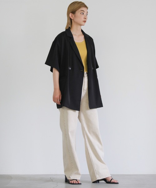 select MOCA（セレクトモカ）の「ハーフスリーブテーラードジャケット（テーラードジャケット・レディース・ブラック/カーキ/アイボリー・FREE）」の18枚目の写真