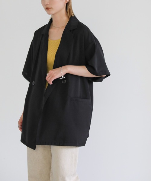 select MOCA（セレクトモカ）の「ハーフスリーブテーラードジャケット（テーラードジャケット・レディース・ブラック/カーキ/アイボリー・FREE）」の19枚目の写真