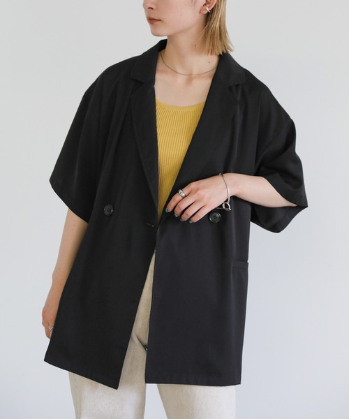 select MOCA（セレクトモカ）の「ハーフスリーブテーラードジャケット（テーラードジャケット・レディース・ブラック/カーキ/アイボリー・FREE）」の16枚目の写真