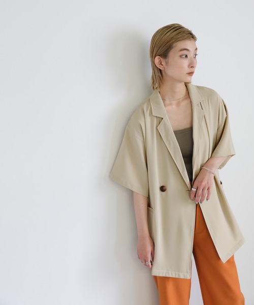 select MOCA（セレクトモカ）の「ハーフスリーブテーラードジャケット（テーラードジャケット・レディース・ブラック/カーキ/アイボリー・FREE）」の12枚目の写真