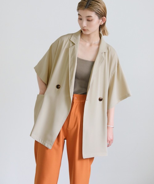 select MOCA（セレクトモカ）の「ハーフスリーブテーラードジャケット（テーラードジャケット・レディース・ブラック/カーキ/アイボリー・FREE）」の13枚目の写真