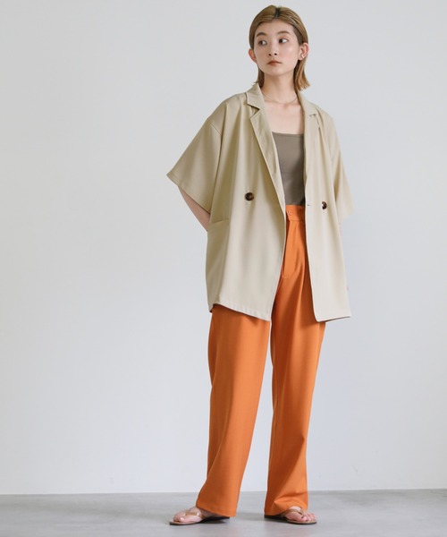 select MOCA（セレクトモカ）の「ハーフスリーブテーラードジャケット（テーラードジャケット・レディース・ブラック/カーキ/アイボリー・FREE）」の5枚目の写真