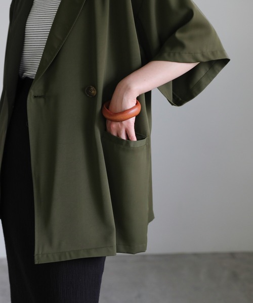 select MOCA（セレクトモカ）の「ハーフスリーブテーラードジャケット（テーラードジャケット・レディース・ブラック/カーキ/アイボリー・FREE）」の10枚目の写真