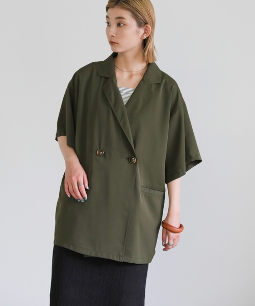 select MOCA（セレクトモカ）の「ハーフスリーブテーラードジャケット（テーラードジャケット・レディース・ブラック/カーキ/アイボリー・FREE）」の11枚目の写真