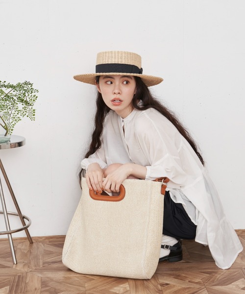 Libra Cue（リブラ キュー）の「２wayスクエアビックトート（トートバッグ・レディース・ブラック/ベージュ・FREE）」の20枚目の写真