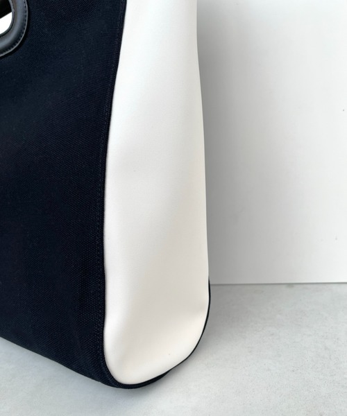 Libra Cue（リブラ キュー）の「２wayスクエアビックトート（トートバッグ・レディース・ブラック/ベージュ・FREE）」の11枚目の写真